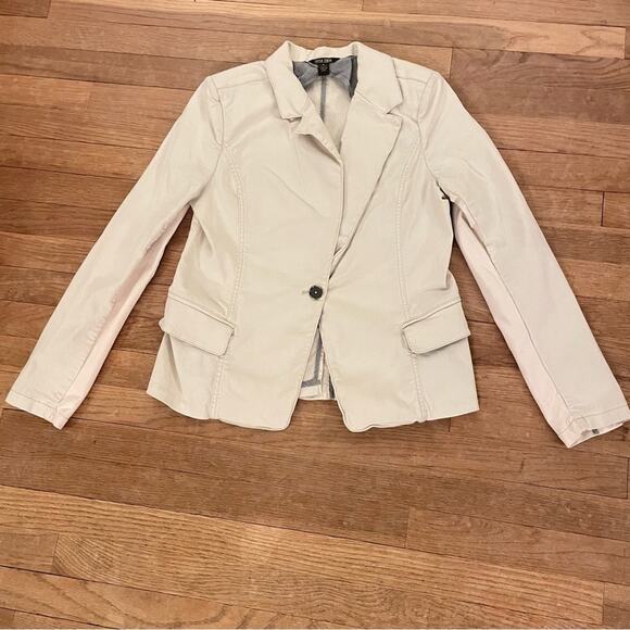 Peyton Jensen cream Chino jacket size medium M b21 - Picture 1 of 6